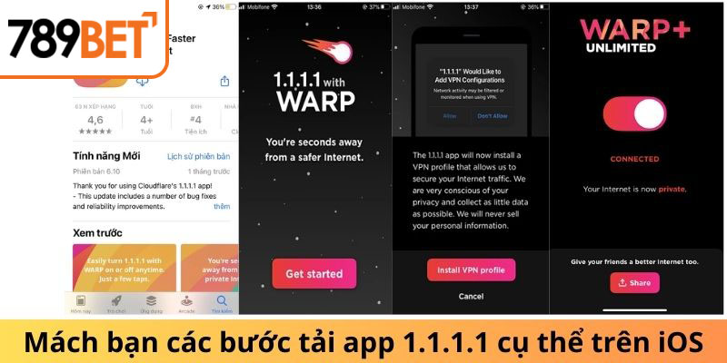 Tải 1.1.1.1 trên hệ điều hành IOS