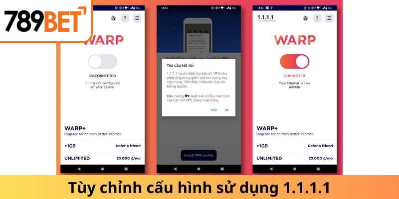 Tùy chỉnh cấu hình sử dụng 1.1.1.1